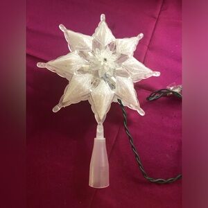 Vtg Plastic Christmas Star Tree Topper Blue Bulbs With Multi Color Extra Piece